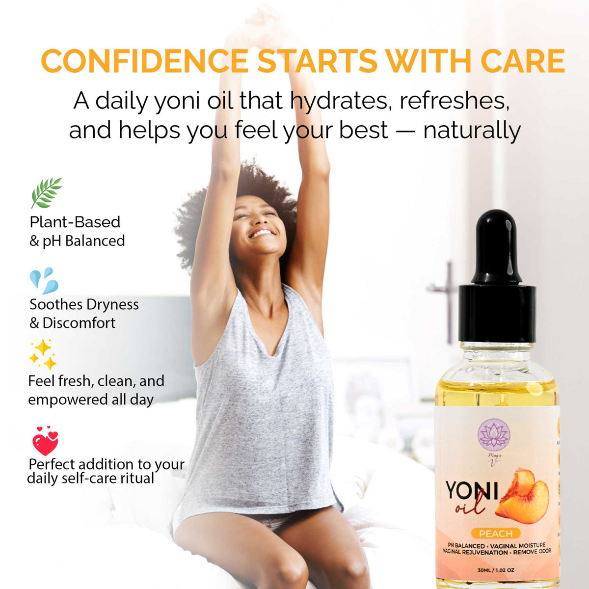 Peach Yoni Oil hydrating feminine care intimate wellness oil