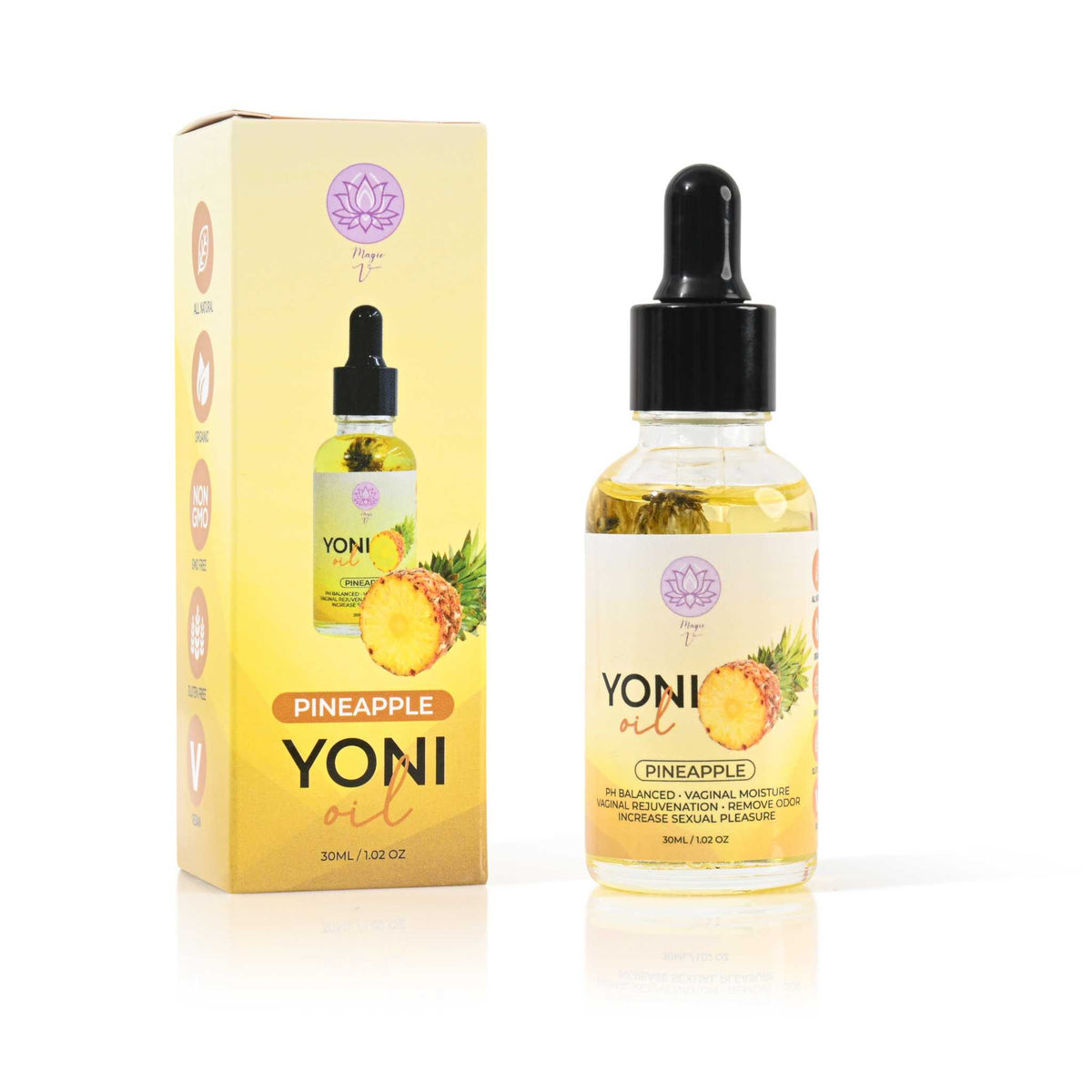 Hydrating pineapple yoni oil for feminine care and intimate wellness