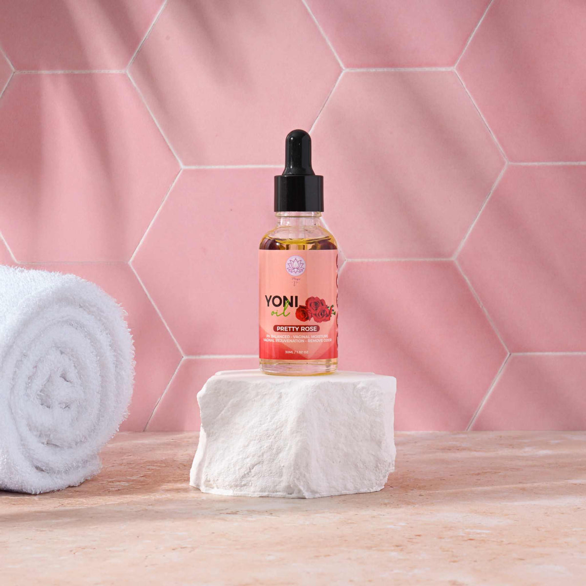 Hydrating rose yoni oil for feminine care and intimate wellness