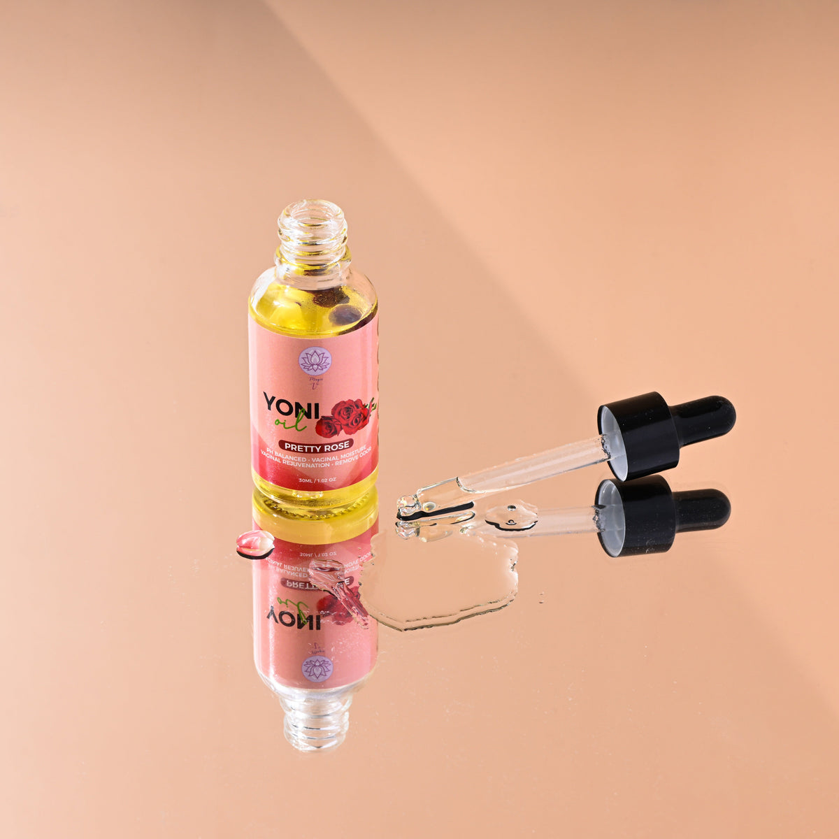 Rose yoni oil for hydrating feminine care and intimate wellness