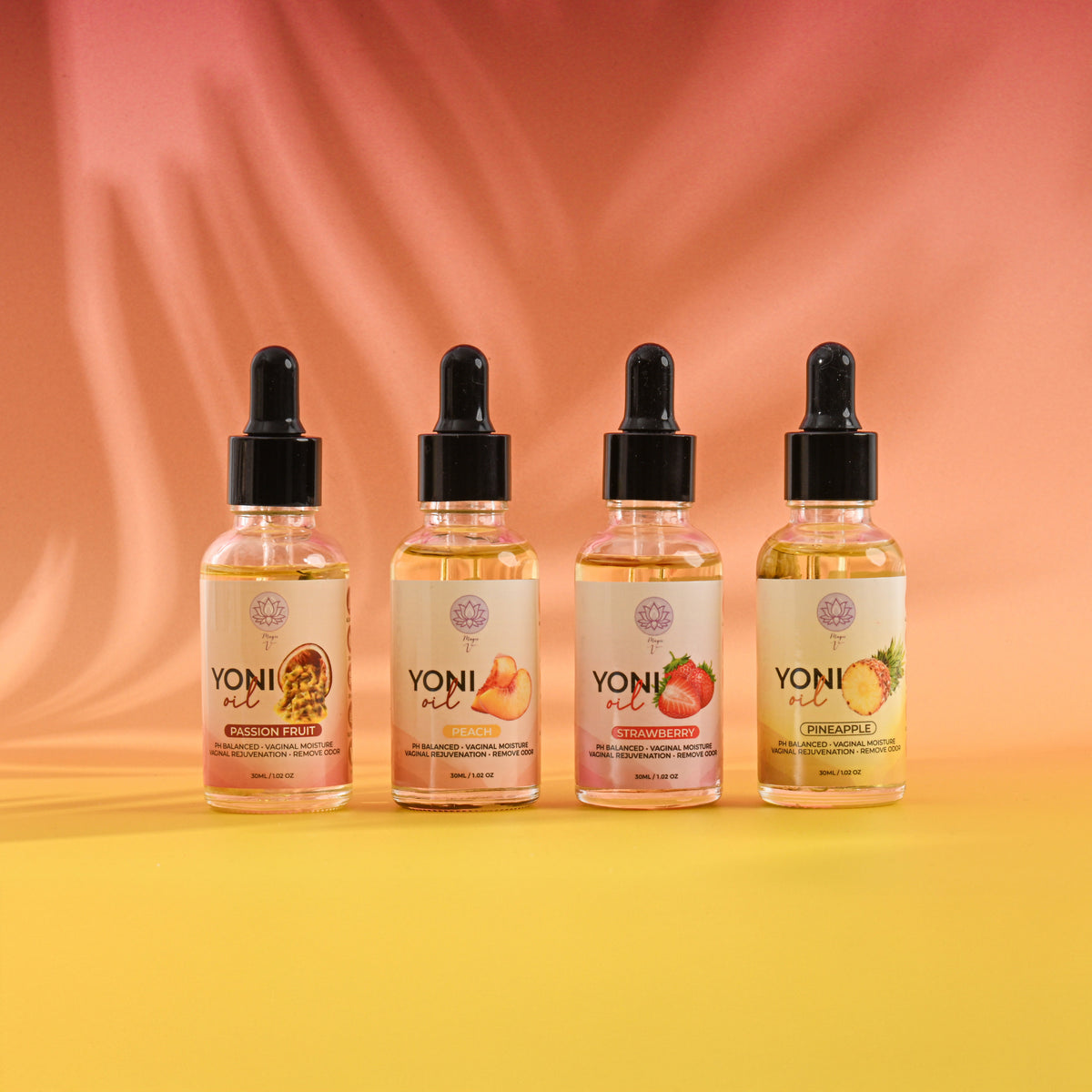 Fruit Fantasy Bundle | Passion Fruit, Pineapple, Peach & Strawberry Yoni Oils